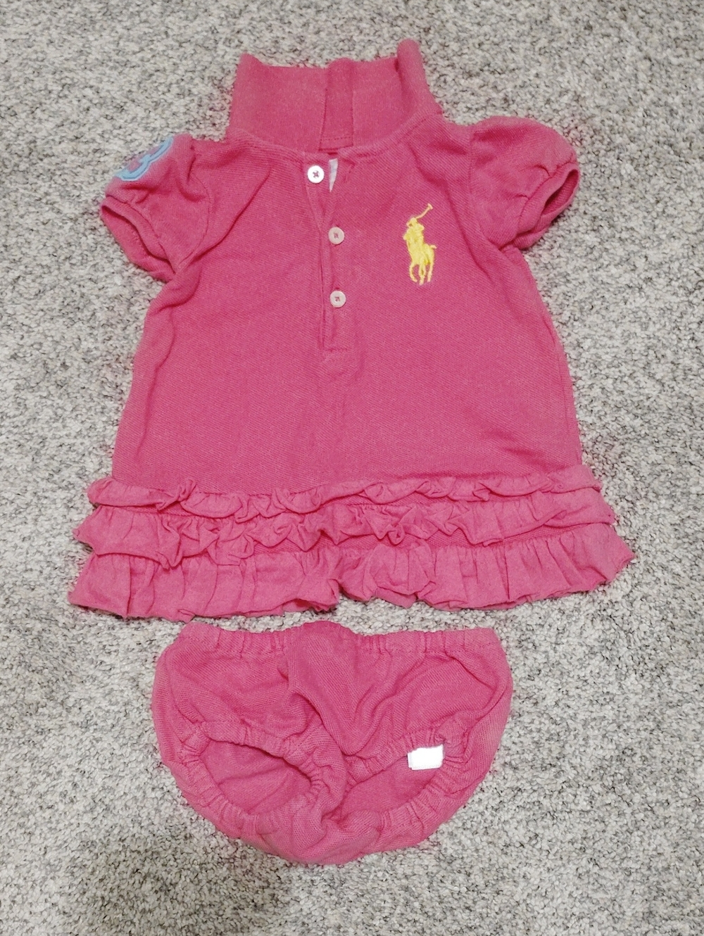 Ralph Lauren Pink Polo Ruffle Dress with Bloomers